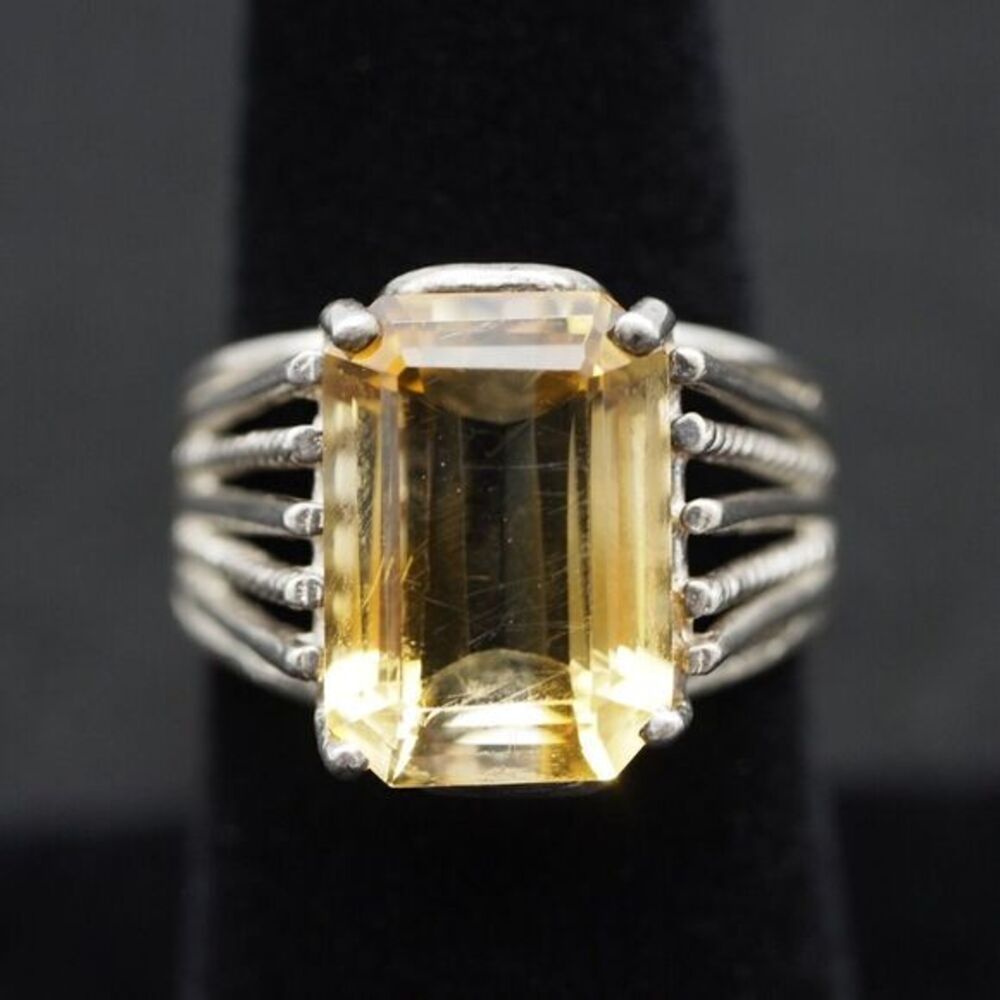 Sterling + Citrine Ring Size 7.75 Chateau d'Argent